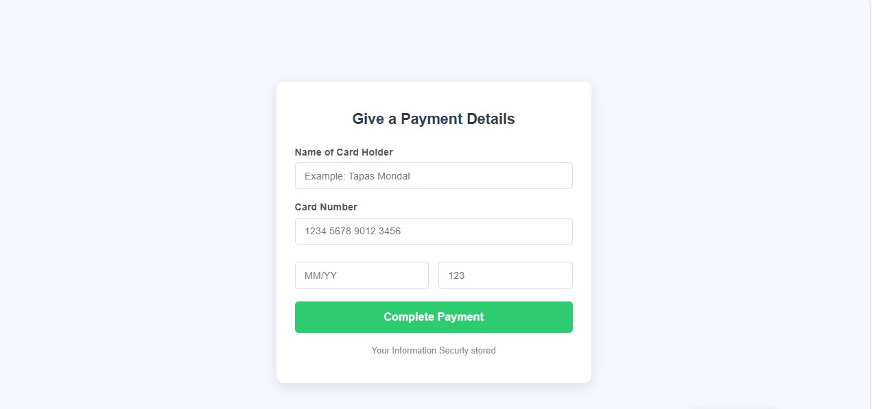 Payment Form with HTML and CSS